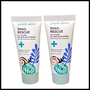 2 x Peach Slices Snail Rescue All In One Oil Free Moisturizer 1.01 Fl Oz New